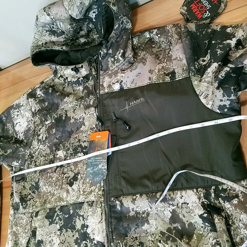 HABIT Slumber Valley Sherpa Hooded Jacket Camo Men’s Size L/XL NEW